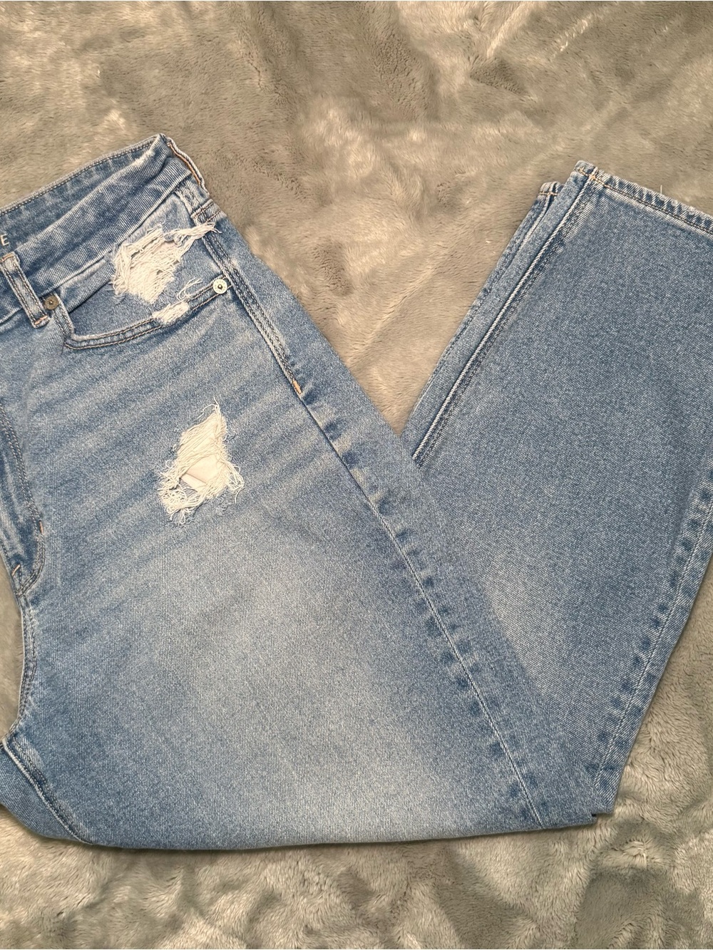 American Eagle Outfitters Distressed High-Rise Mom Jeans